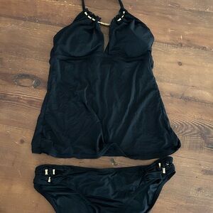 Trina Turk Black Women's Tankini Swimwear Set